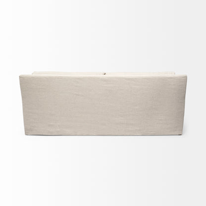 Denly 92” Slipcover Sofa – Casterock Gray Upholstery Modern 3-Seater Couch with Relaxed Style