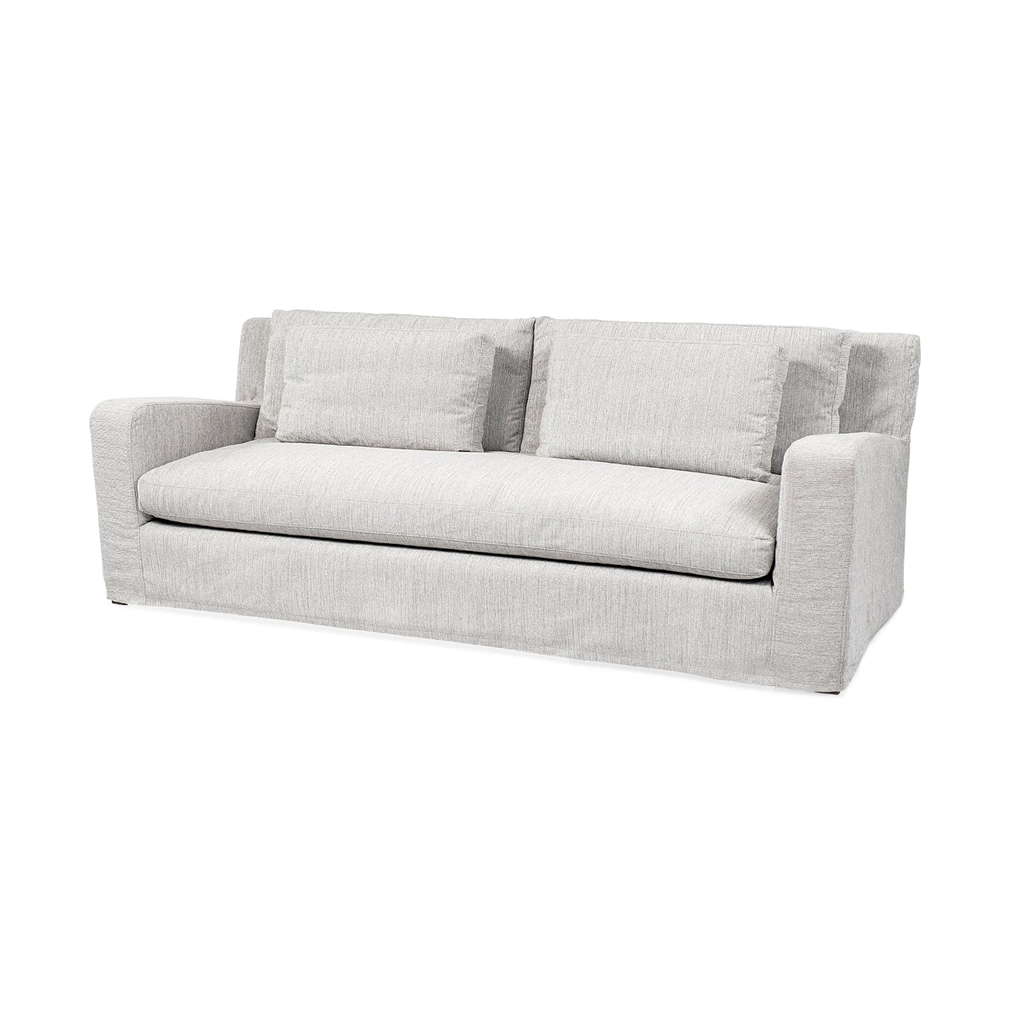 Denly 92” Slipcover Sofa – Casterock Gray Upholstery Modern 3-Seater Couch with Relaxed Style