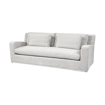 Denly 92” Slipcover Sofa – Casterock Gray Upholstery Modern 3-Seater Couch with Relaxed Style