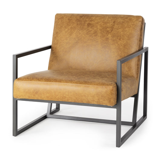 Armelle Leather Accent Chair – Modern Upholstered Seating in Genuine Leather