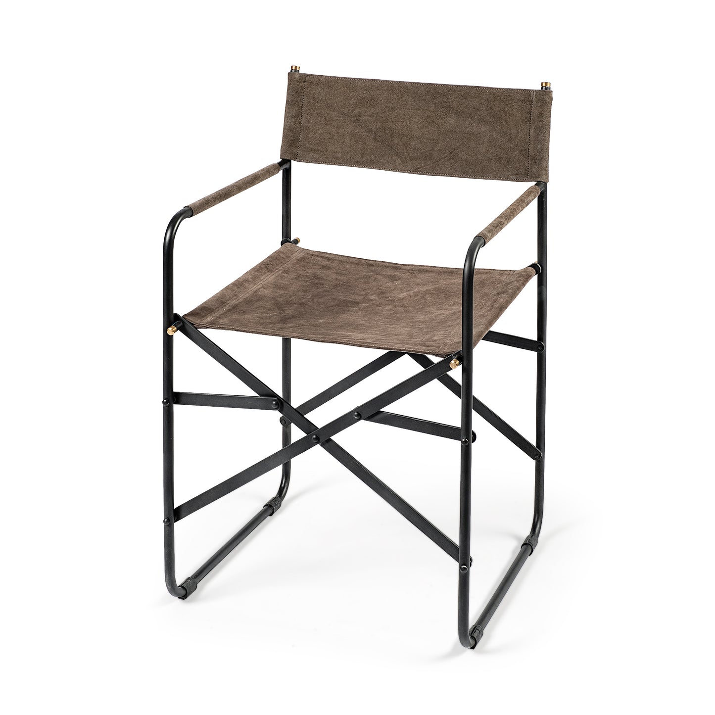 Direttore Tan Leather Dining Chair with Black Iron Frame - Modern and Stylish Dining Seating