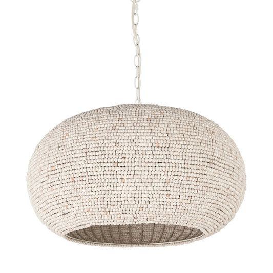 Theta Beaded Chandelier – Elegant White-Washed Design for Timeless Lighting and Sophisticated Décor