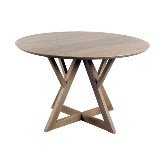 Jennings II 48" Round Brown Solid Wood Table Top with Base Dining Table for a Classic and Timeless Dining Experience