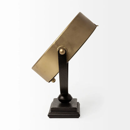 Houston Gold Metal Half Moon Base Table Clock – Elegant Timepiece with Sleek Design for Modern Décor