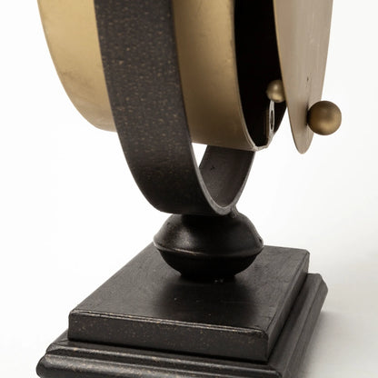 Houston Gold Metal Half Moon Base Table Clock – Elegant Timepiece with Sleek Design for Modern Décor
