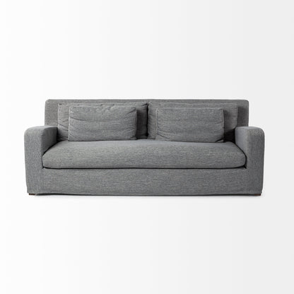 Denly 92” Slipcover Sofa – Casterock Gray Upholstery Modern 3-Seater Couch with Relaxed Style