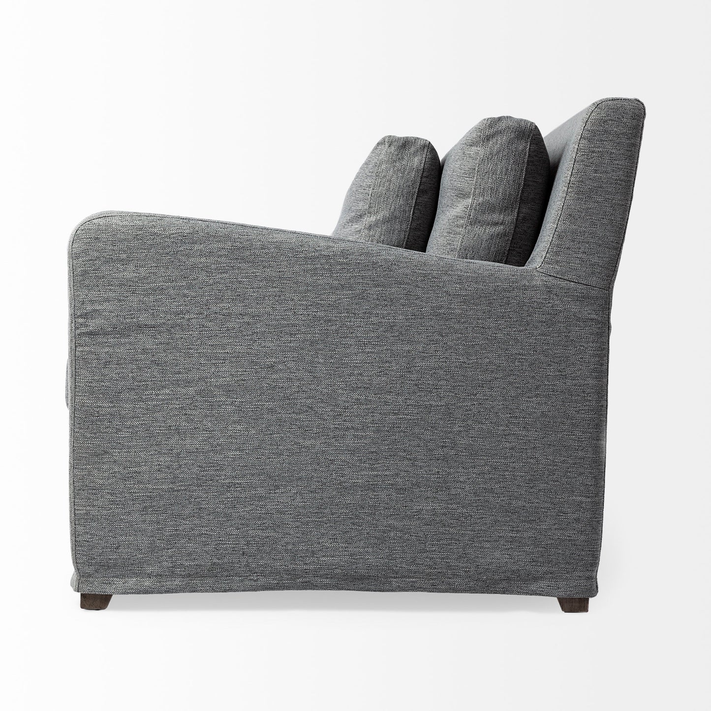 Denly 92” Slipcover Sofa – Casterock Gray Upholstery Modern 3-Seater Couch with Relaxed Style
