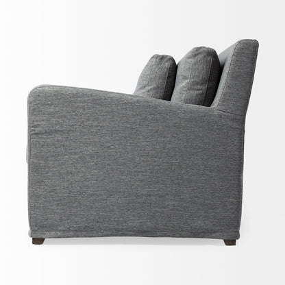 Denly 92” Slipcover Sofa – Casterock Gray Upholstery Modern 3-Seater Couch with Relaxed Style