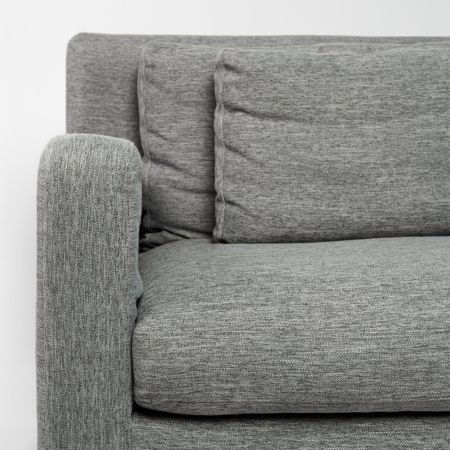 Denly 92” Slipcover Sofa – Casterock Gray Upholstery Modern 3-Seater Couch with Relaxed Style