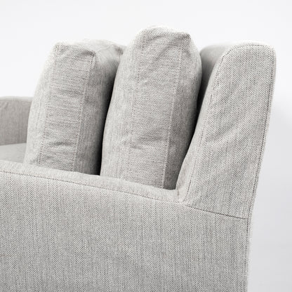 Denly 92” Slipcover Sofa – Casterock Gray Upholstery Modern 3-Seater Couch with Relaxed Style
