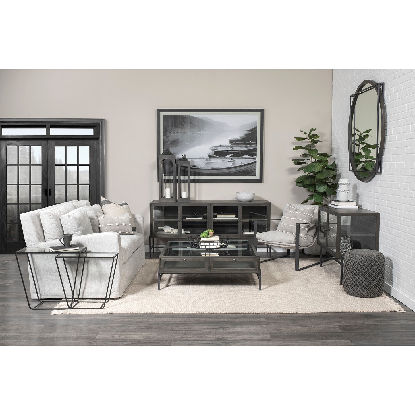 Denly 92” Slipcover Sofa – Casterock Gray Upholstery Modern 3-Seater Couch with Relaxed Style