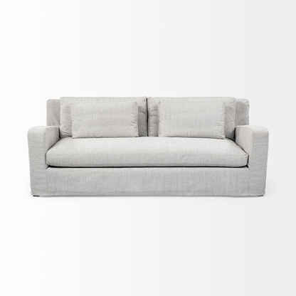 Denly 92” Slipcover Sofa – Casterock Gray Upholstery Modern 3-Seater Couch with Relaxed Style