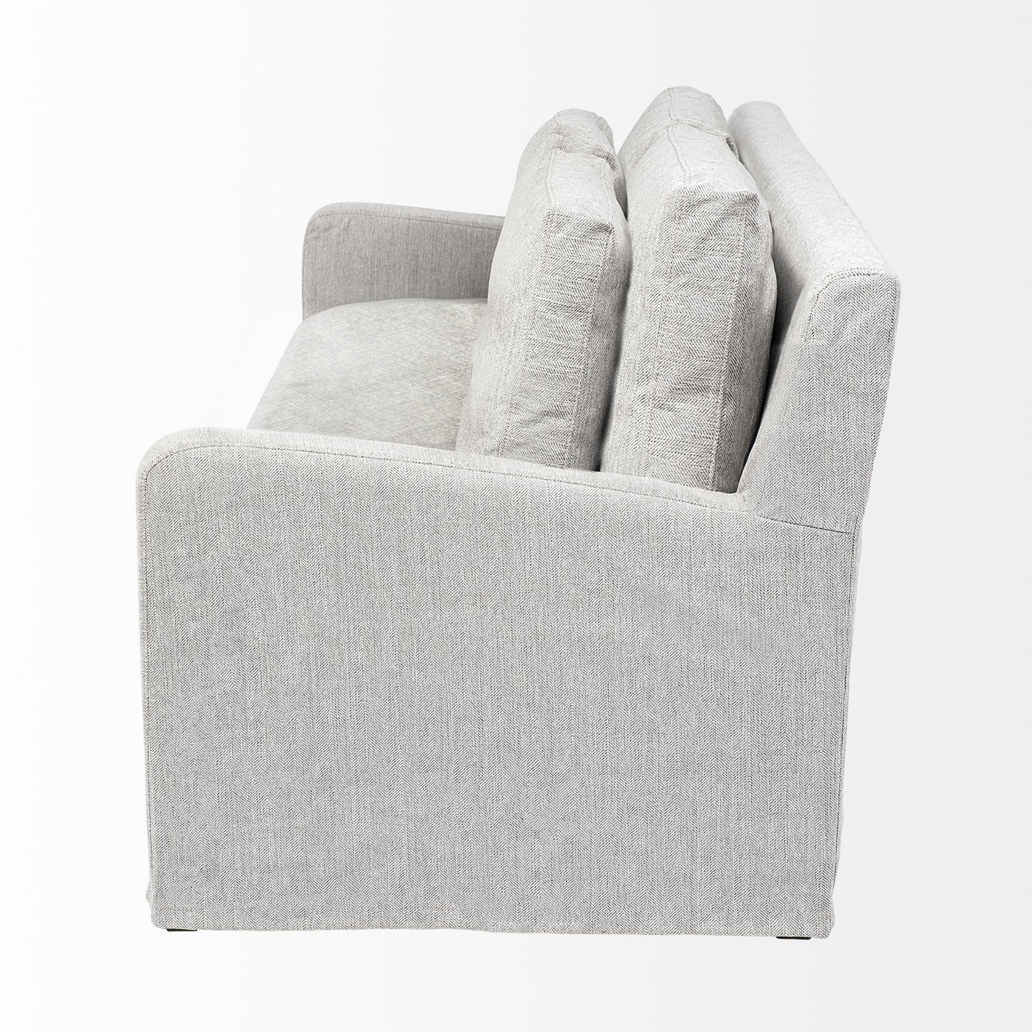 Denly 92” Slipcover Sofa – Casterock Gray Upholstery Modern 3-Seater Couch with Relaxed Style