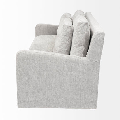 Denly 92” Slipcover Sofa – Casterock Gray Upholstery Modern 3-Seater Couch with Relaxed Style