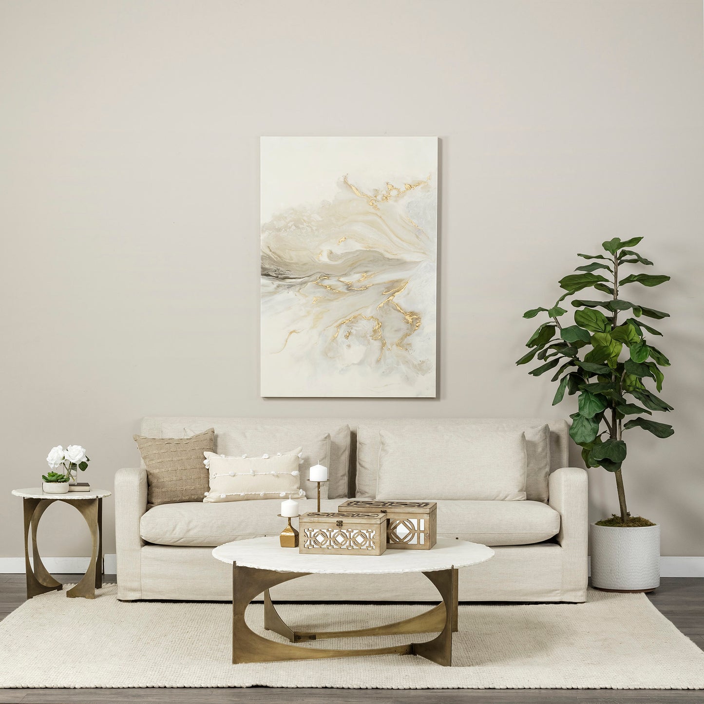 Denly 92” Slipcover Sofa – Casterock Gray Upholstery Modern 3-Seater Couch with Relaxed Style