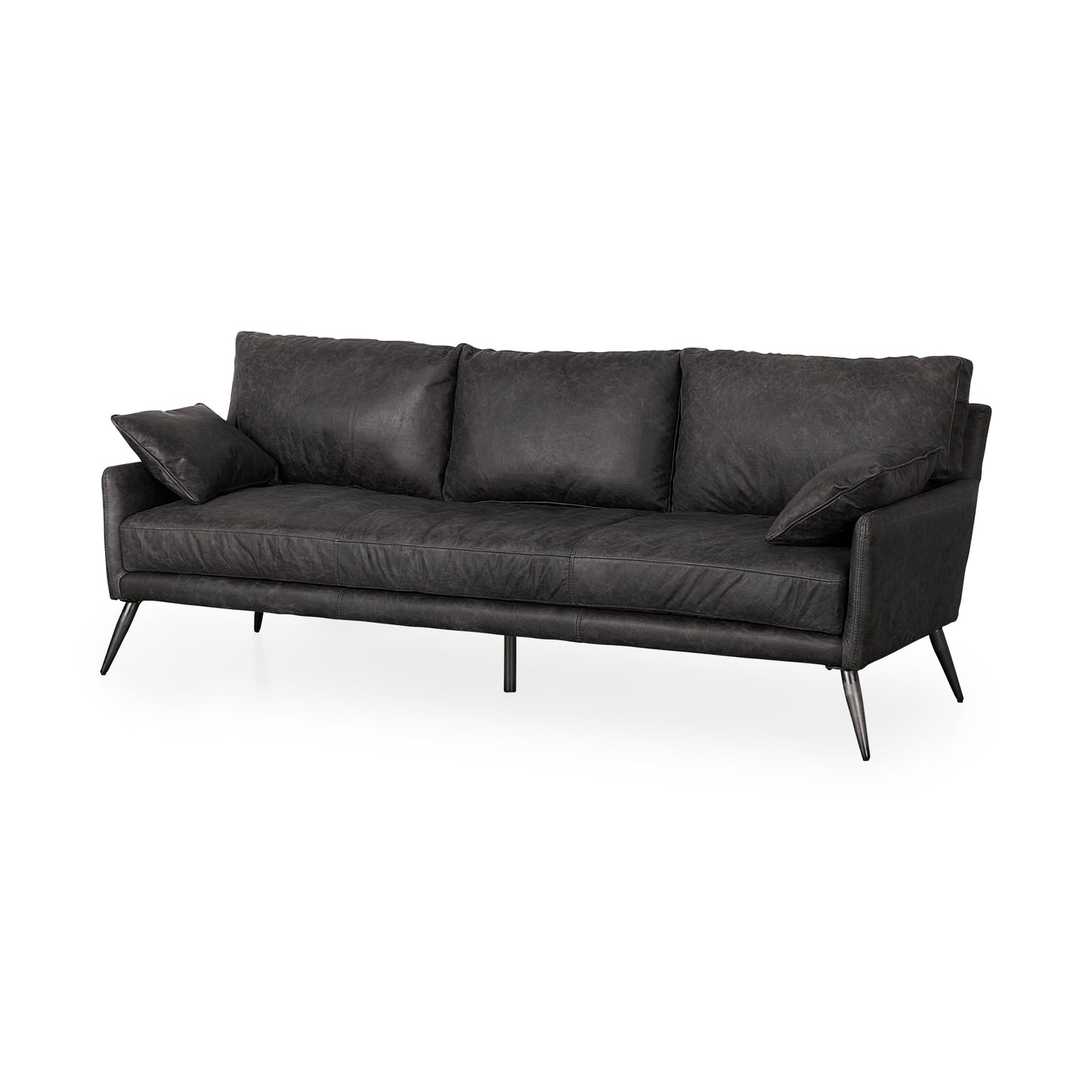 Cochrane Brown Leather Three Seater Sofa