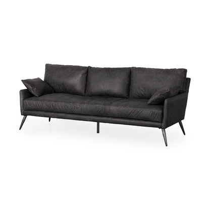 Cochrane Brown Leather Three Seater Sofa