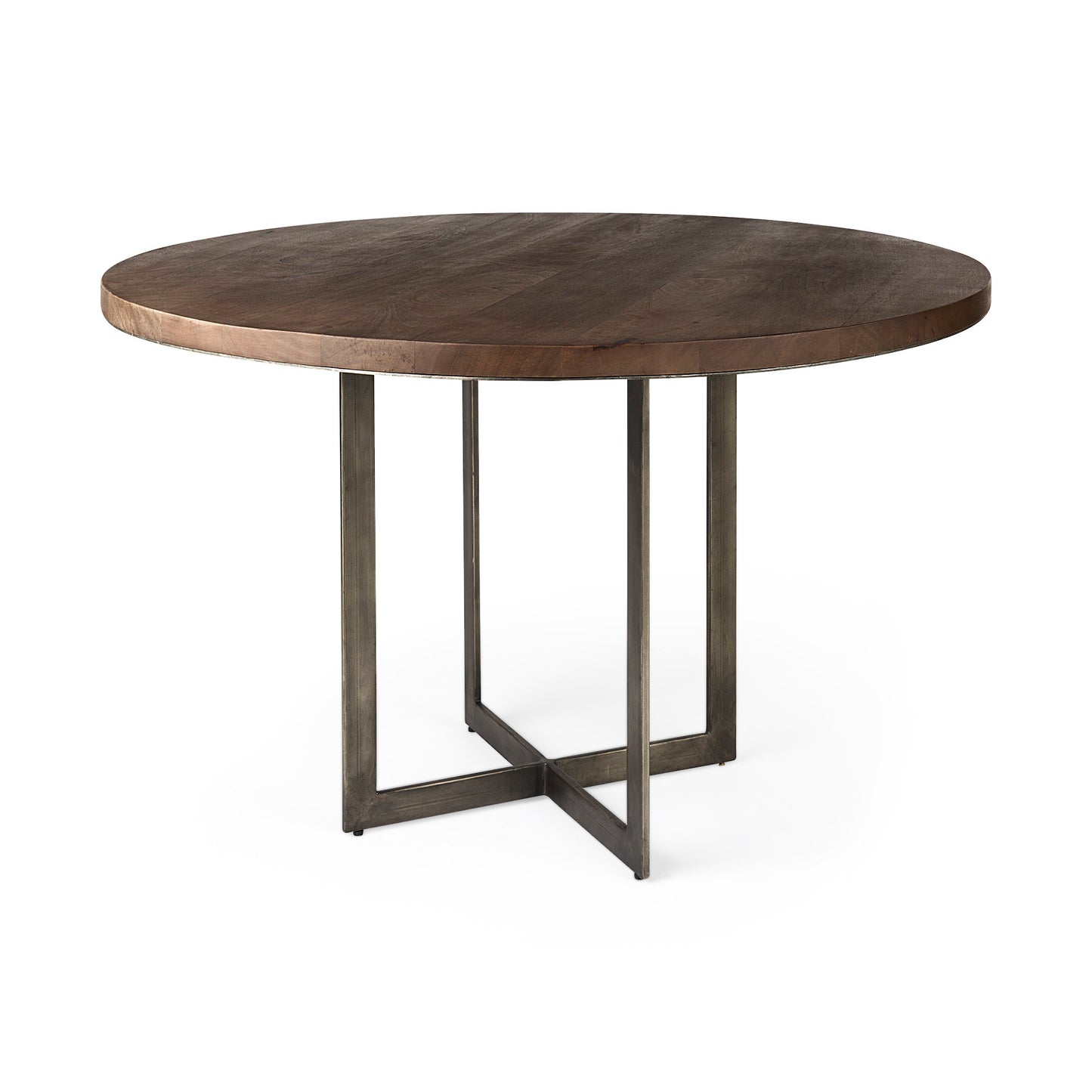 Faye Beige Finished Wood Round Dining Table for a Chic and Modern Dining Experience