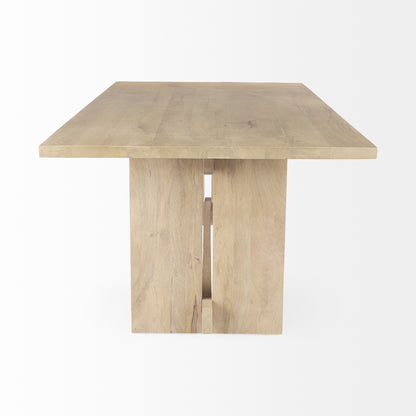 Aida 84L Light Brown Wood Dining Table for a Spacious and Timeless Dining Experience