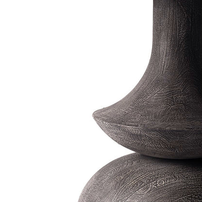 Crossman III Dark Brown/Gray Solid Wood Base with Round Glass Top Dining Table for a Modern and Elegant Dining Space