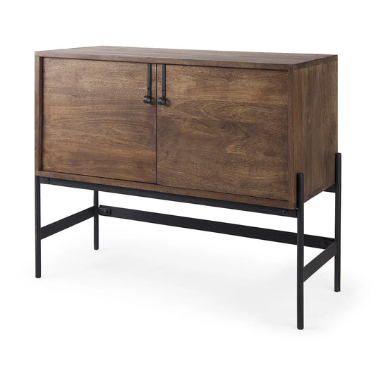 Glenn Accent Cabinet: Stylish 37.5" Storage Solution with Solid Wood, Eye-Catching Hardware & Modern Design