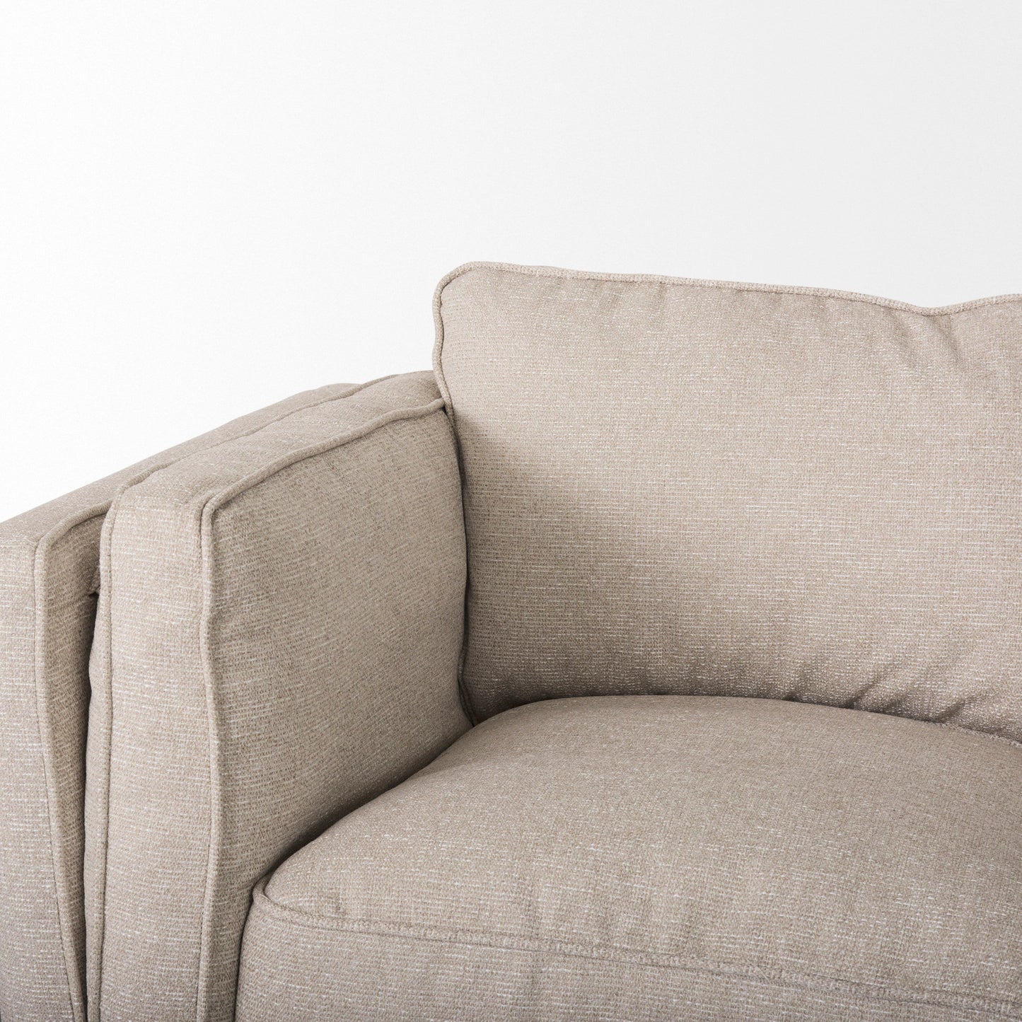 Brooks Upholstered Fabric Sofa – 3-Seater with Medium Brown Wooden Legs