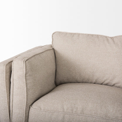 Brooks Upholstered Fabric Sofa – 3-Seater with Medium Brown Wooden Legs