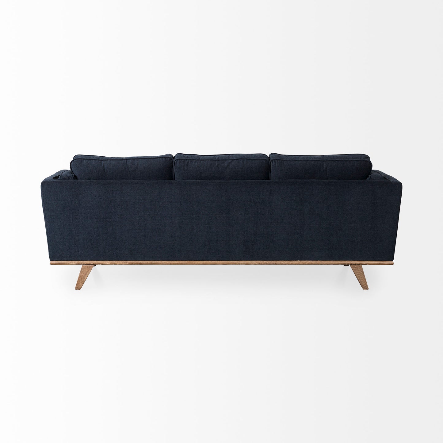 Brooks Upholstered Fabric Sofa – 3-Seater with Medium Brown Wooden Legs