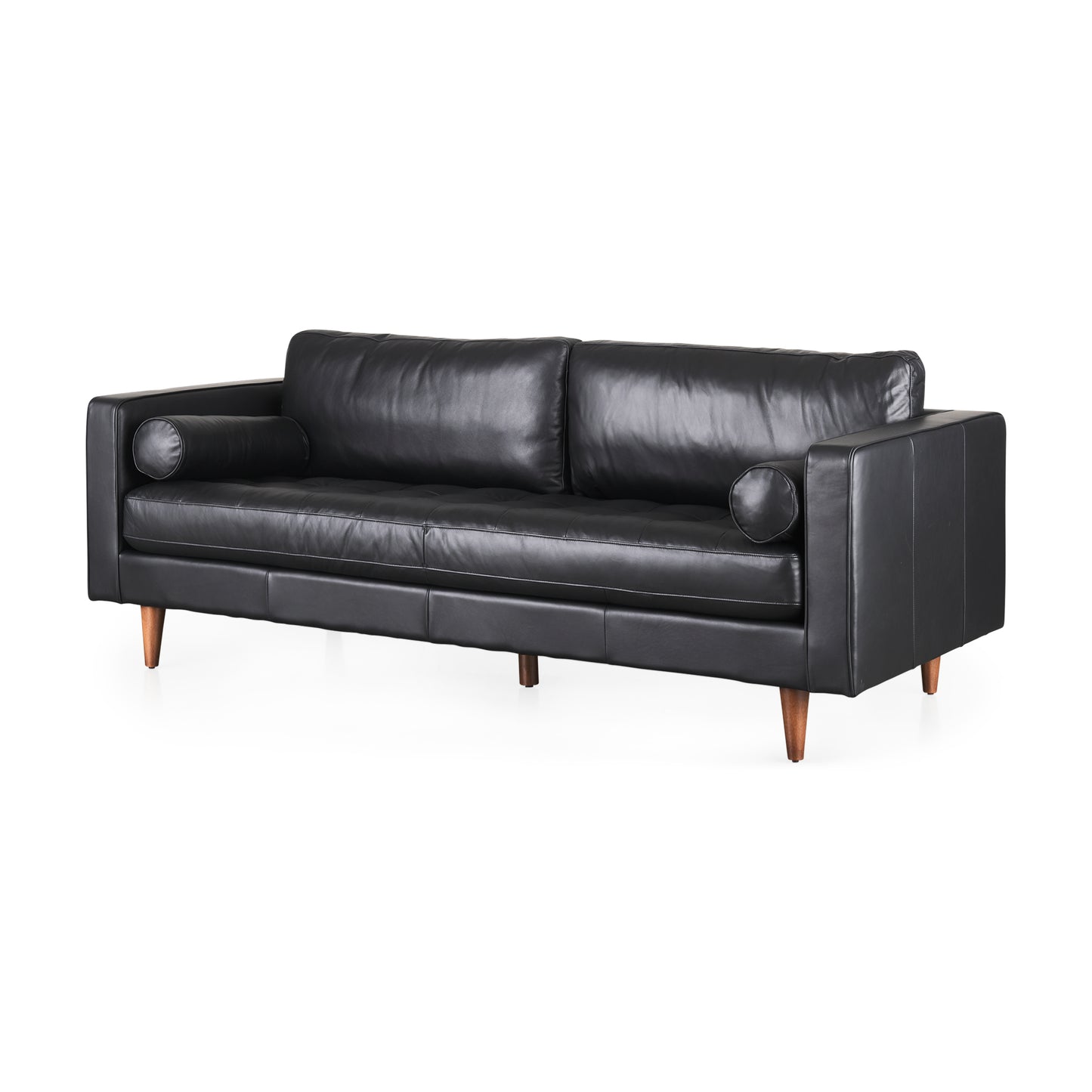 Svend Black Leather Sofa