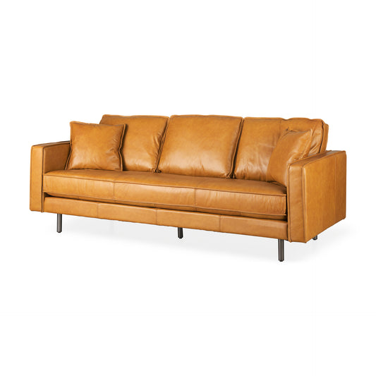 Darcy Tan Leather Sofa