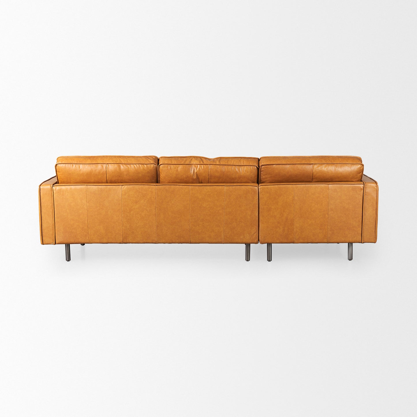 Darcy Tan Leather Chaise Sectional