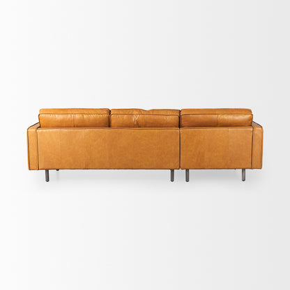 Darcy Tan Leather Chaise Sectional