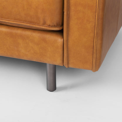 Darcy Tan Leather Chaise Sectional