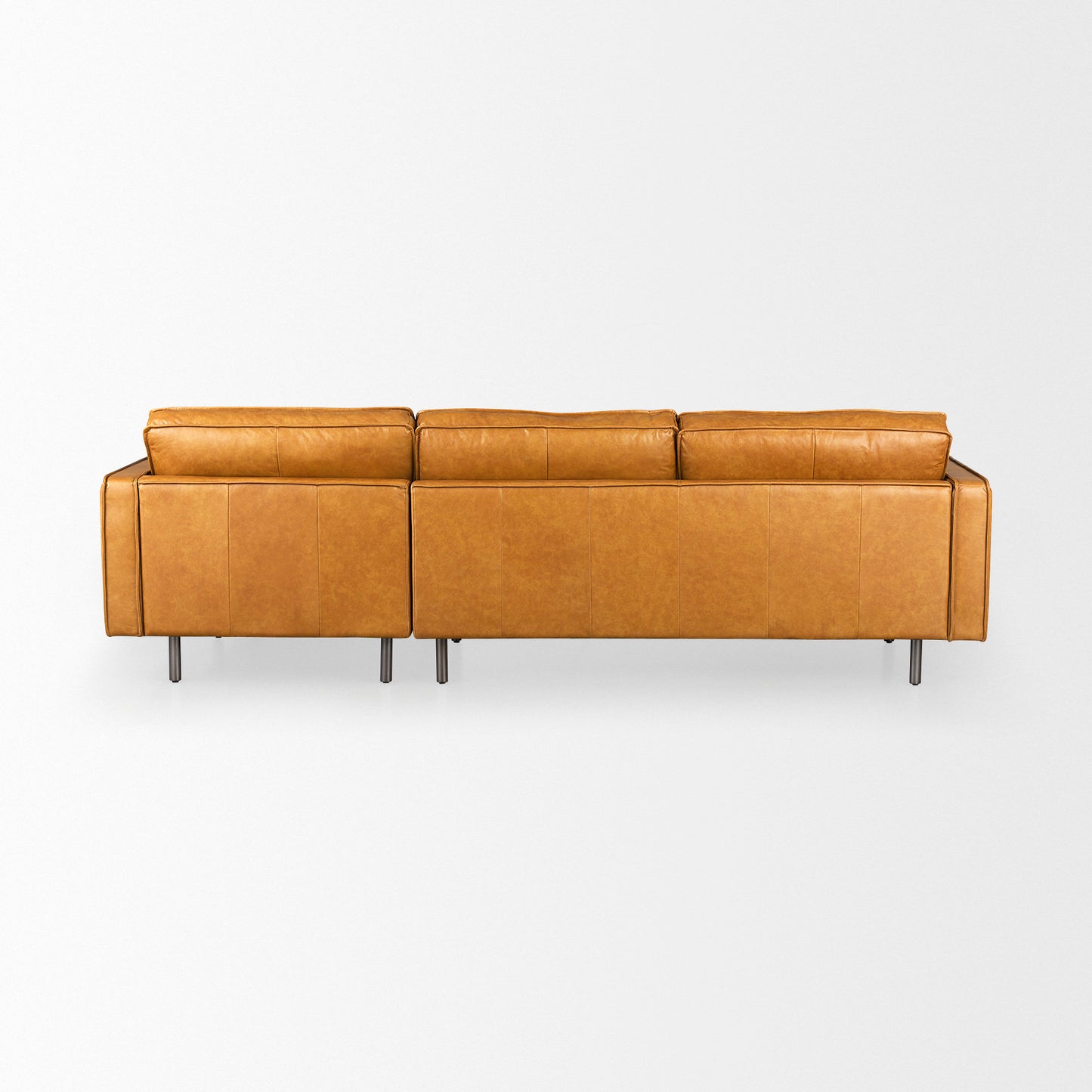 Darcy Tan Leather Chaise Sectional