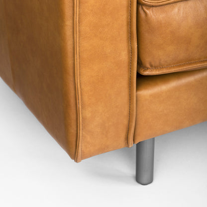 Darcy Tan Leather Chaise Sectional