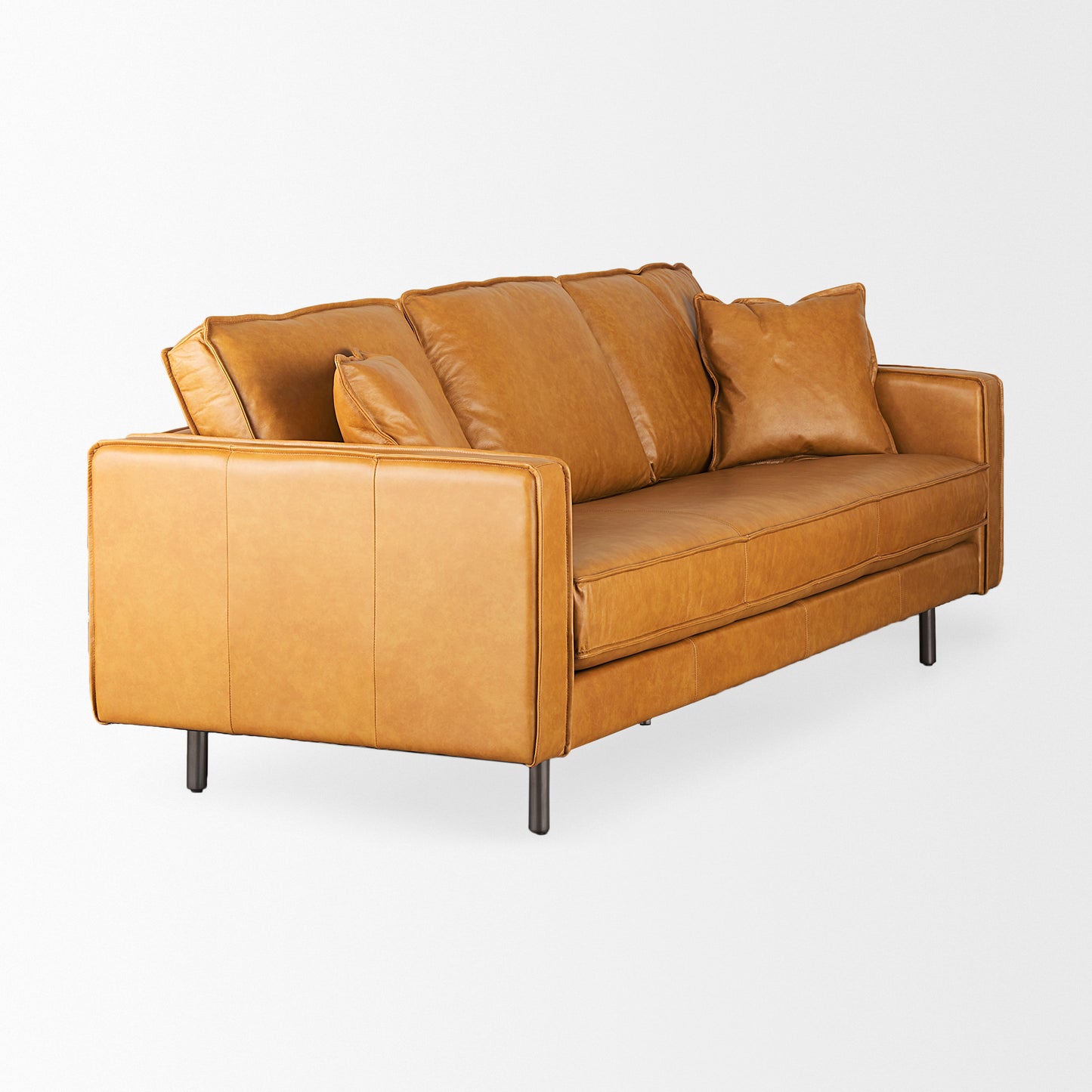Darcy Tan Leather Sofa