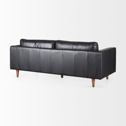 Svend Black Leather Sofa