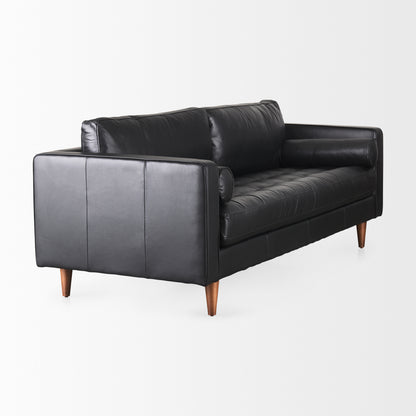 Svend Black Leather Sofa