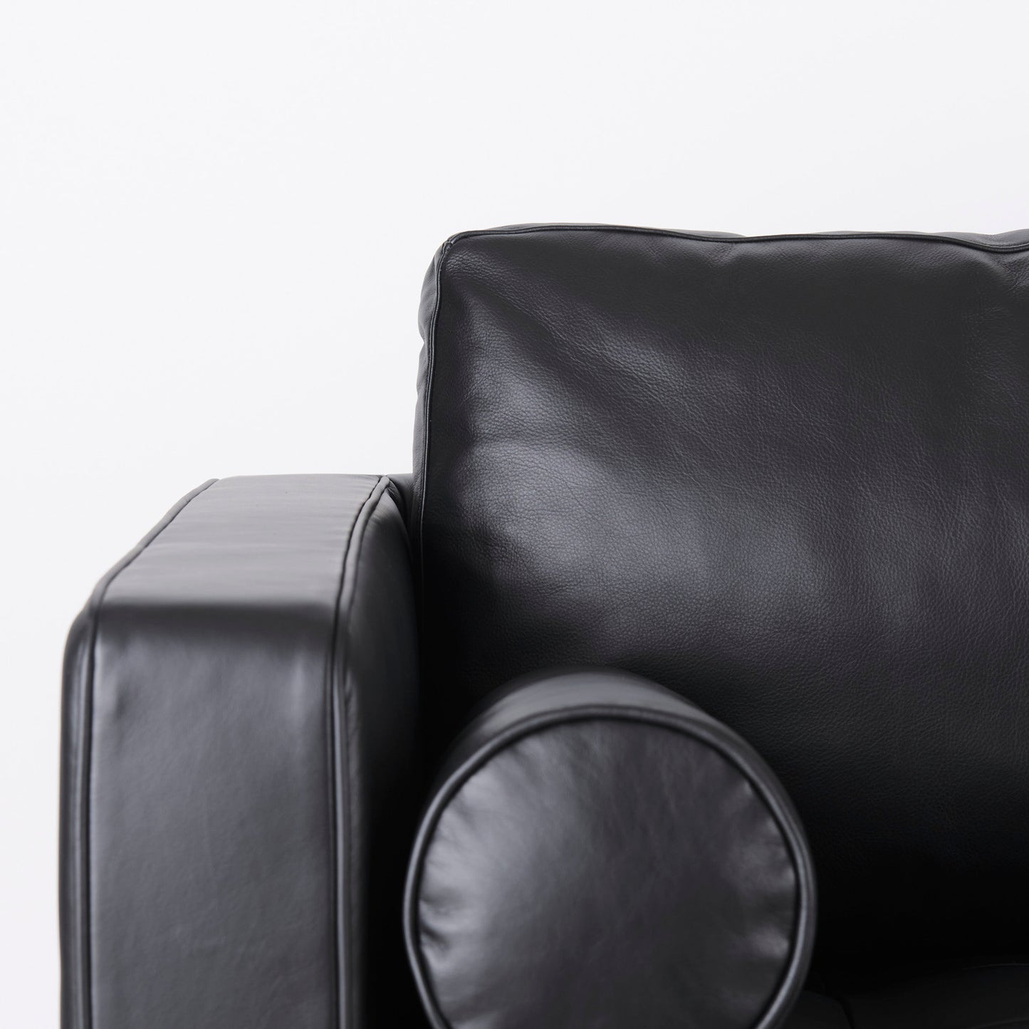 Svend Black Leather Sofa
