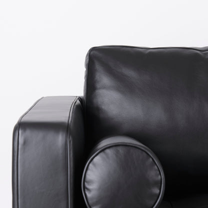 Svend Black Leather Sofa