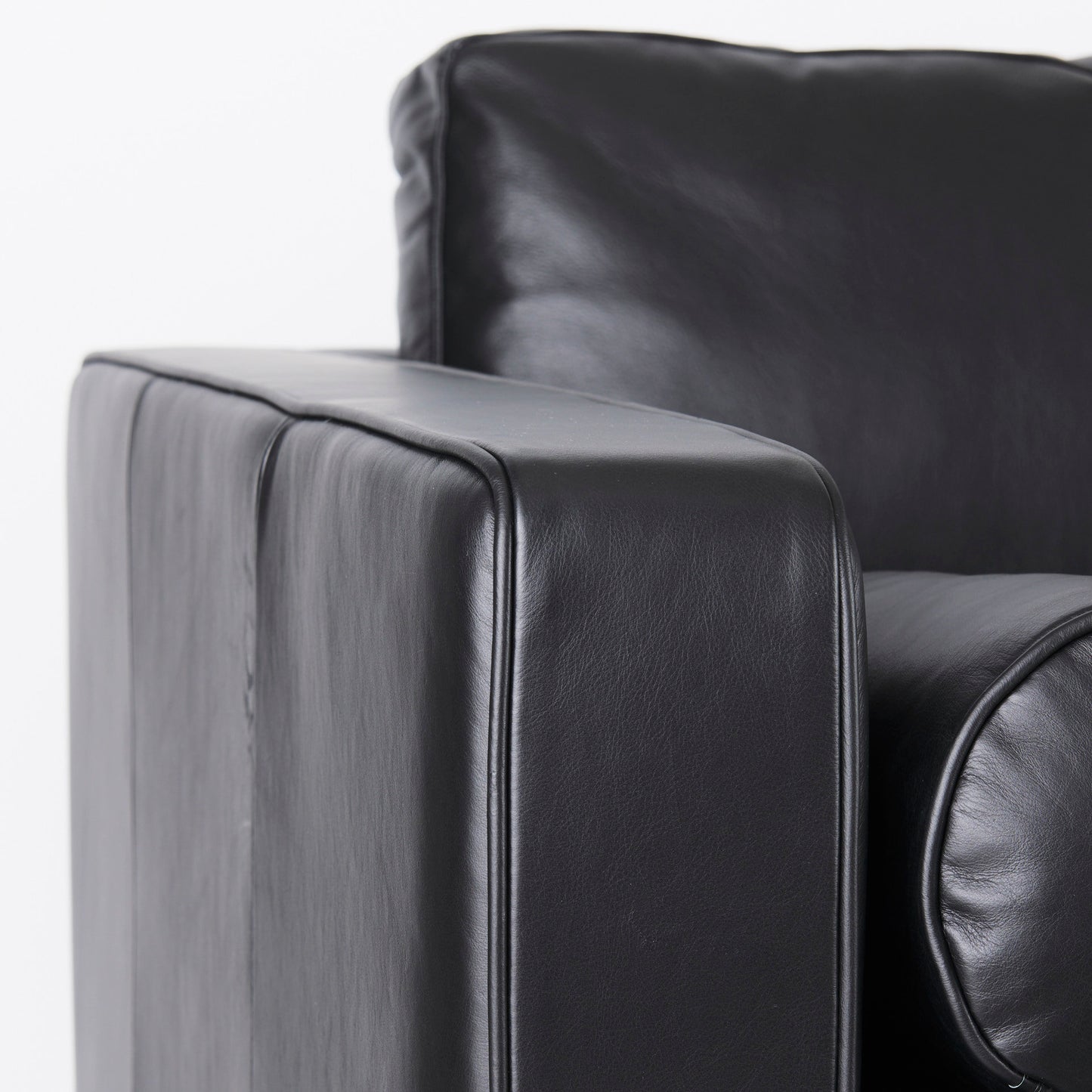 Svend Black Leather Sofa