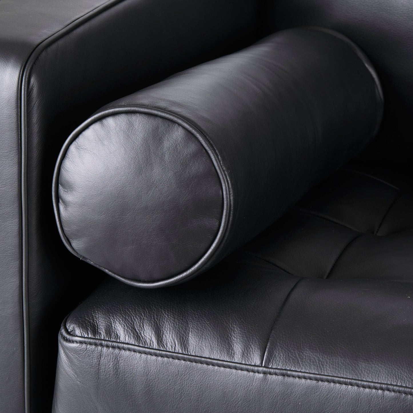 Svend Black Leather Sofa