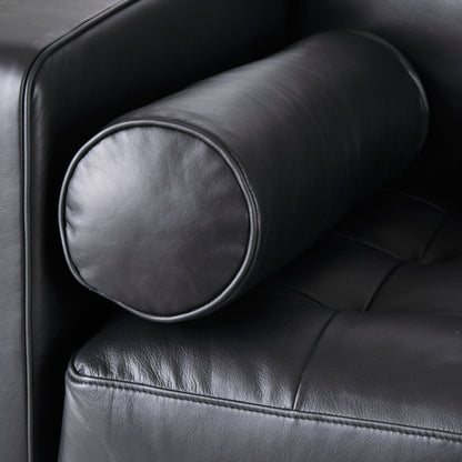 Svend Black Leather Sofa