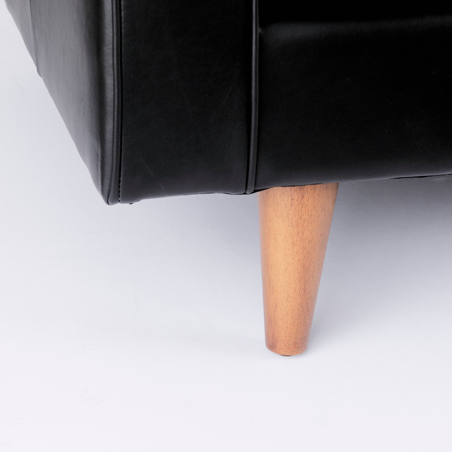 Svend Black Leather Sofa