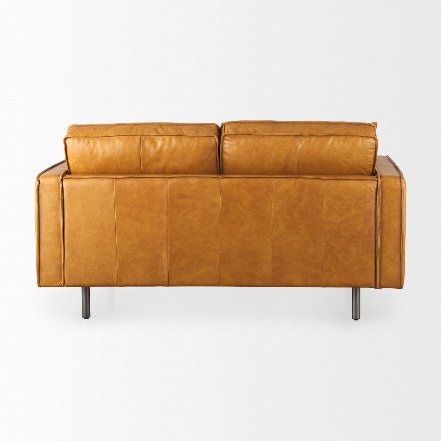 Darcy Tan Leather Love Seat