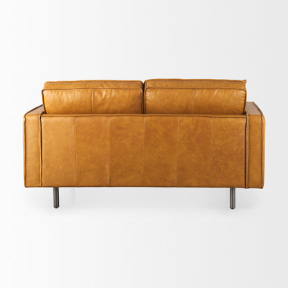 Darcy Tan Leather Love Seat