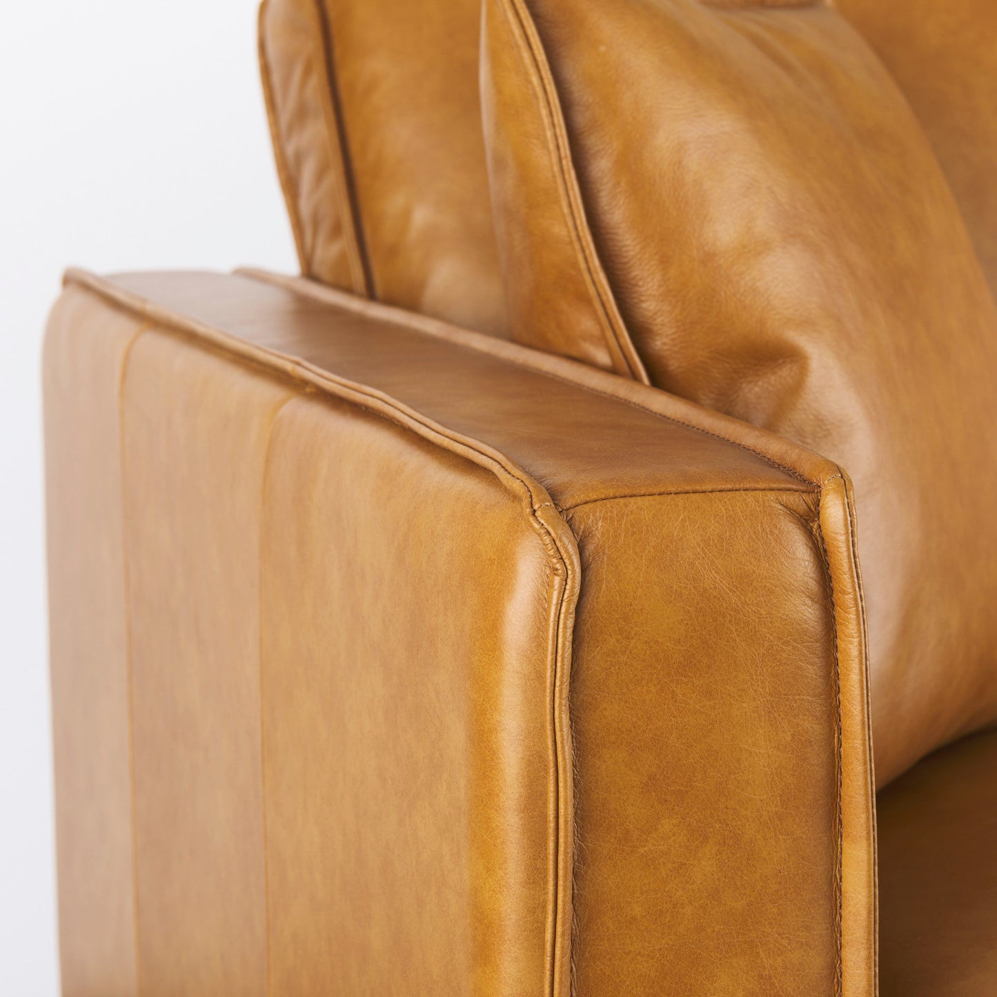 Darcy Tan Leather Love Seat