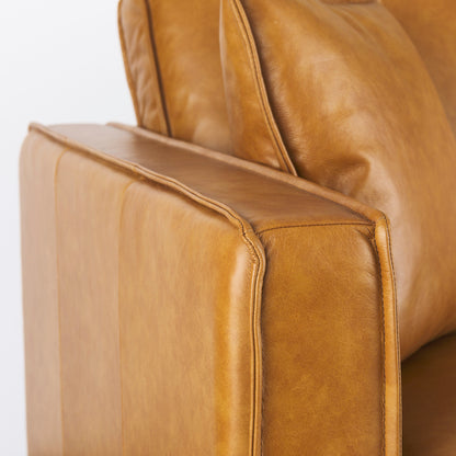 Darcy Tan Leather Love Seat