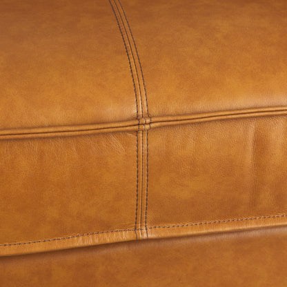 Darcy Tan Leather Love Seat