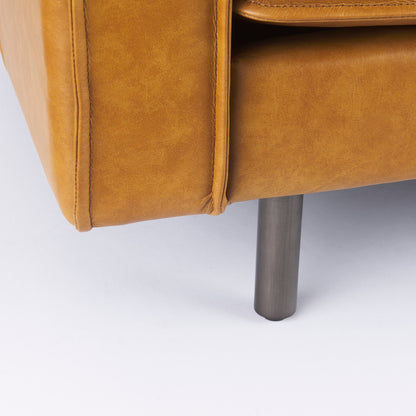 Darcy Tan Leather Love Seat